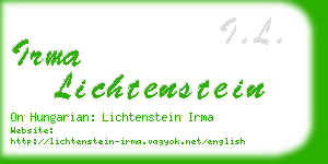 irma lichtenstein business card